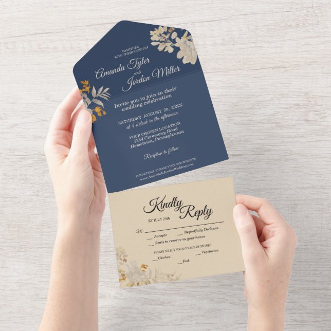 Dusty Blue Autumn Boho Weding (Tearaway)