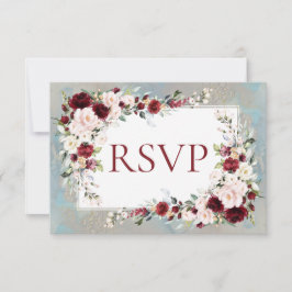 Dusty Blue Burgundy Blush RSVP