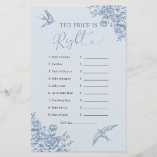 Dusty Blue Chinoiserie acha que o preço está certo