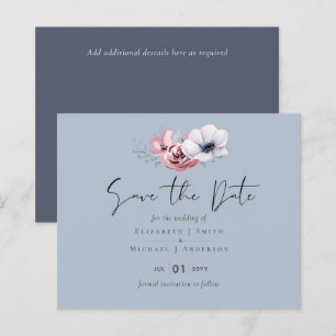 Dusty Blue Coral Floral Casamento Floral Orçament