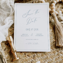 Dusty Blue Cottage Salvar Convite para Cartão de D