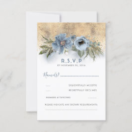 Dusty Blue e Glitter Boho Weding RSVP