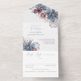 Dusty Blue e Mauve Floral Elegant Wedding
