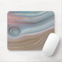 Dusty Blue e Taupe Agate Mousepad
