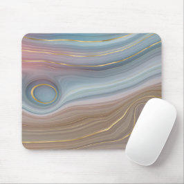 Dusty Blue e Taupe Agate Mousepad