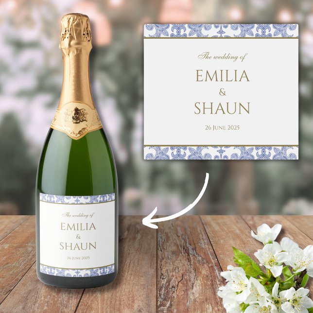 Dusty Blue e White Patterned, estilo Vintage (Criador carregado)