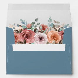 Dusty Blue Eethal Blush Floral, Escrita Elegante,