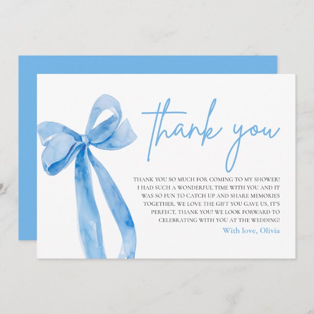 Dusty Blue Ela é Cartões de agradecimentos de Casa (Frente/Verso)