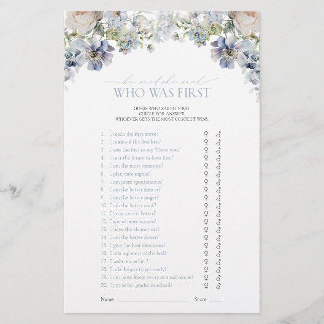 Dusty Blue Ele Disse Que Disse O Jogo Do Chá Flora (Frente)