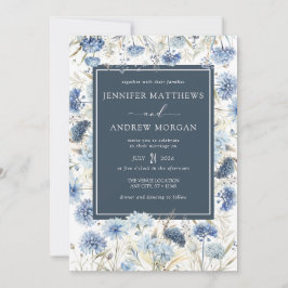 Dusty Blue Floral | Convite Para Casamento De Flor