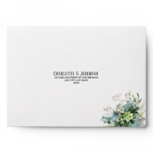Dusty Blue Floral Greenerd Endereço de Regresso