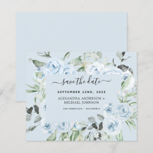 Dusty Blue Floral Greenery Salvar a Data