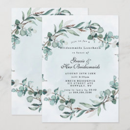 Dusty Blue Greenery Bridesmaids Convidados para o 