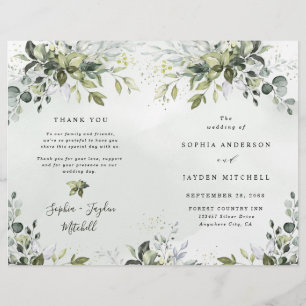 Dusty Blue Greenery Pensava Programas De Casamento