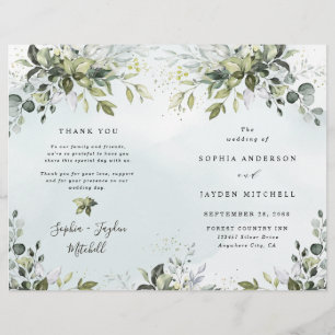 Dusty Blue Greenery Pensava Programas De Casamento