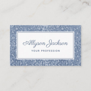 Dusty Blue Leopard Glitter Cartão de visita