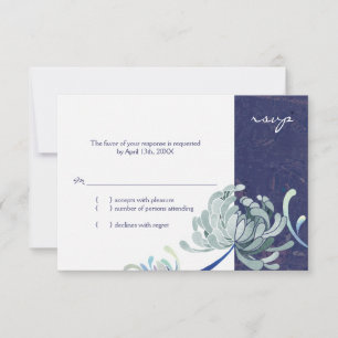 Dusty Blue, Marinho Azul, RSVP de Casamento Branco