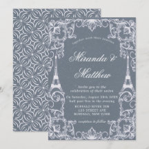 Dusty Blue Paris França Theme Wedding