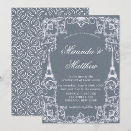 Dusty Blue Paris França Theme Wedding