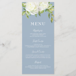 Dusty Blue Primavera Floral Peony Menu
