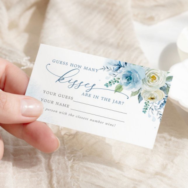 Dusty Blue Rosa Quantos cartões de Chá de beijos (Criador carregado)