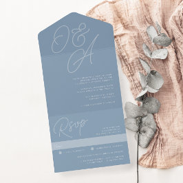 Dusty Blue | Script Watermark Monograma Wedding