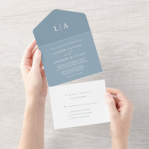 Dusty Blue Simple Elegant 1 Casamento