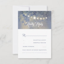 Dusty Blue Summer Night Rustic Weding RSVP