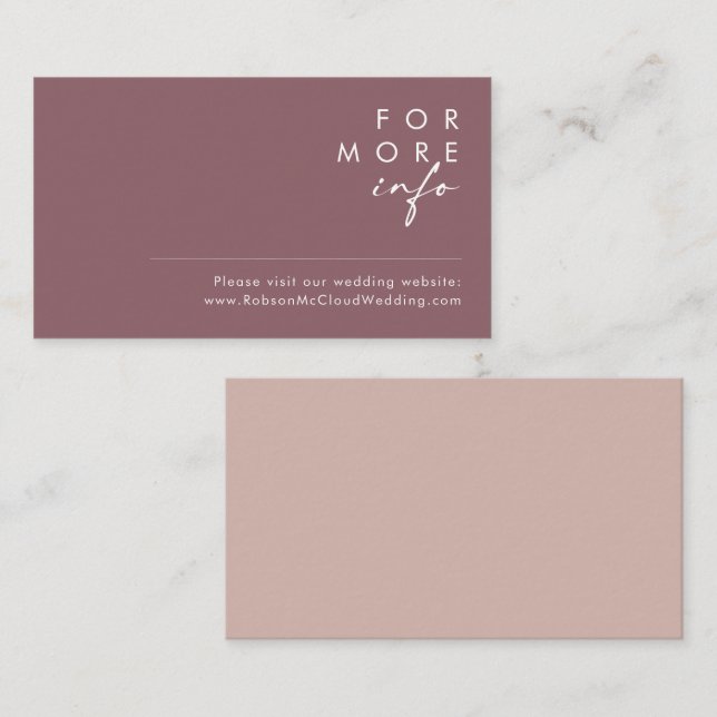 Dusty Boho | Cartão para o local de casamento em r (Frente/Verso)