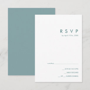 Dusty Boho   Cartão RSVP Azul e Verde