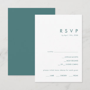Dusty Boho Cartão RSVP de Escolha de Menu Verde