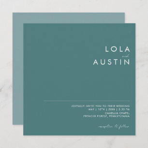 Dusty Boho Convite ao quadrado verde e azul