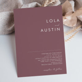 Dusty Boho | Convite para Casamento de Roxo e Rosa