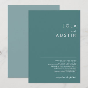 Dusty Boho Convite para Casamento Verde e Azul
