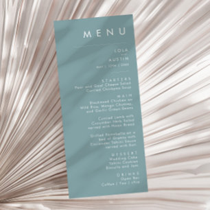 Dusty Boho Menu Janto Casamento Azul e Verde