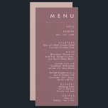 Dusty Boho | Menu Janto Casamento Roxo e Rosa<br><div class="desc">Este Dusty Boho O cardápio do casamento roxo e Rosa é perfeito para o seu colorido casamento russo. Sua design simples, única e moderna acompanhada por uma escrita minimalista contemporânea, rosa empoeirada, e paleta de cor roxa mauve dá a este produto uma sensação clássica de boêmia chica. Mantenha-o como está...</div>