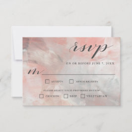 Dusty Cora Abstrato Brushstrokes RSVP com Entree