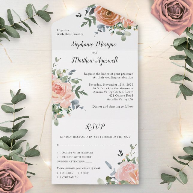 Dusty Coral Eucalyptus Botanical Wedding (Criador carregado)