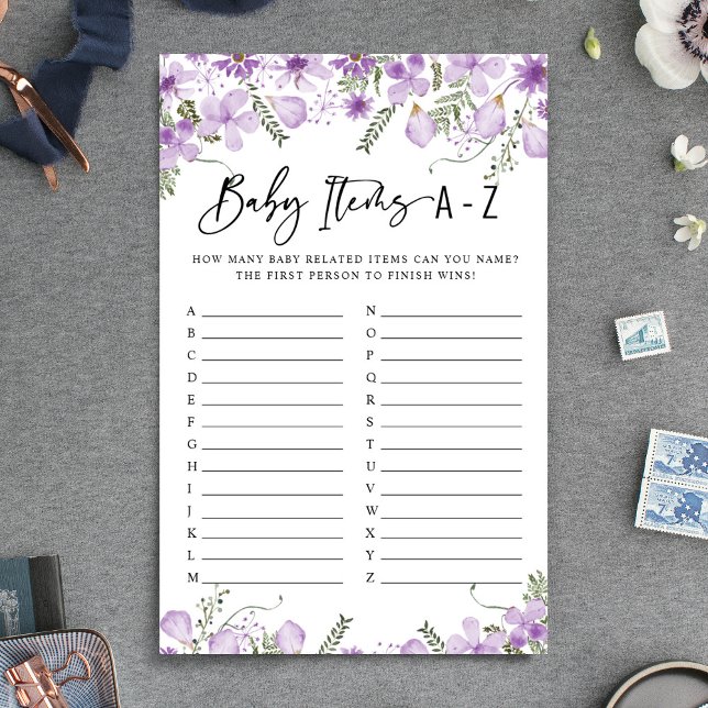 Dusty Lilac Florals Jogo de Chá de fraldas de Iten (Criador carregado)