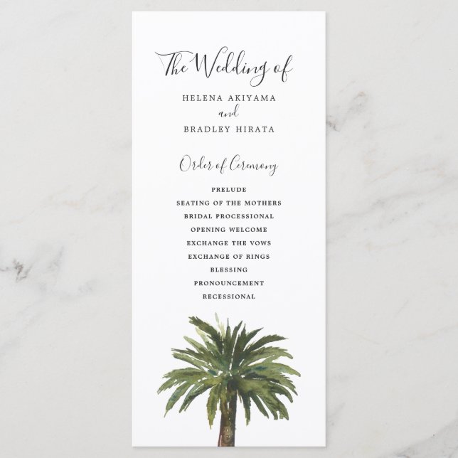 Dusty Palms | Programa Casamento (Frente)