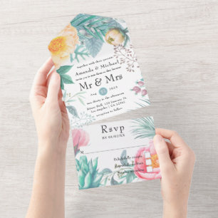 Dusty Pastel Tropical Floral Casamento
