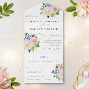 Dusty Pink Blue Hydrangea Floral Wedes