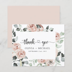 Dusty Pink Floral Greenerescência Obrigado Convit