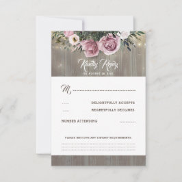 Dusty Pink Rose Casamento Floral RSVP