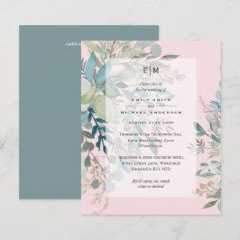 Dusty Pink Sage Weding Ceremony and Reception Inv