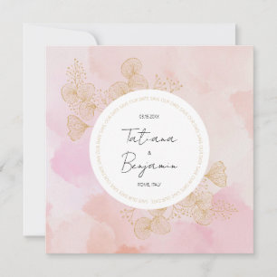 Dusty Pink Watercolor Casamento Salva a Data