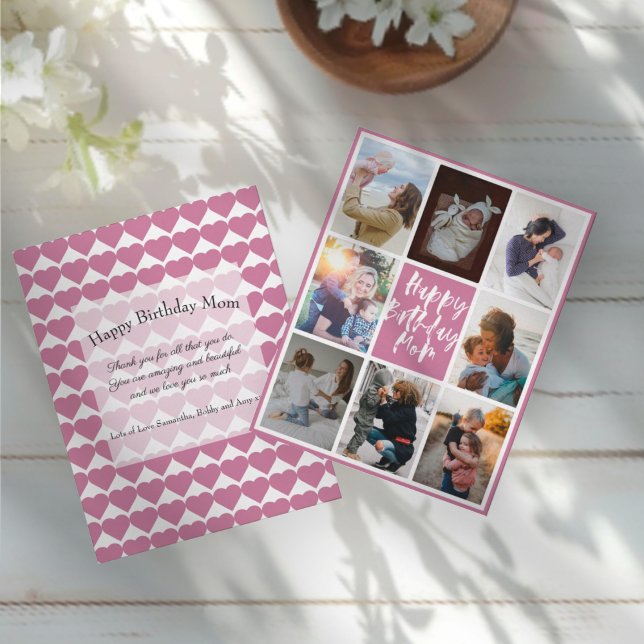 Dusty Rosa 8 Photo Collage Feliz Aniversário Mãe (Criador carregado)
