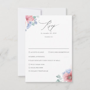 Dusty Rosa Dusty Blue Floral Casamento RSVP