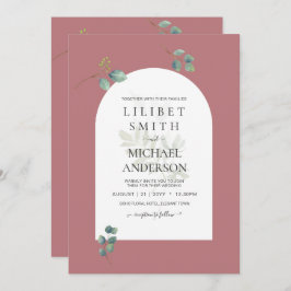 Dusty Rosa Eucalyptus Greenery Arch de Casamento