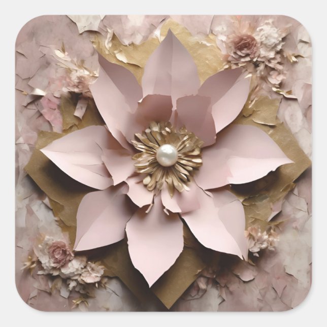 Dusty Rosa Floral - Adesivo (Frente)